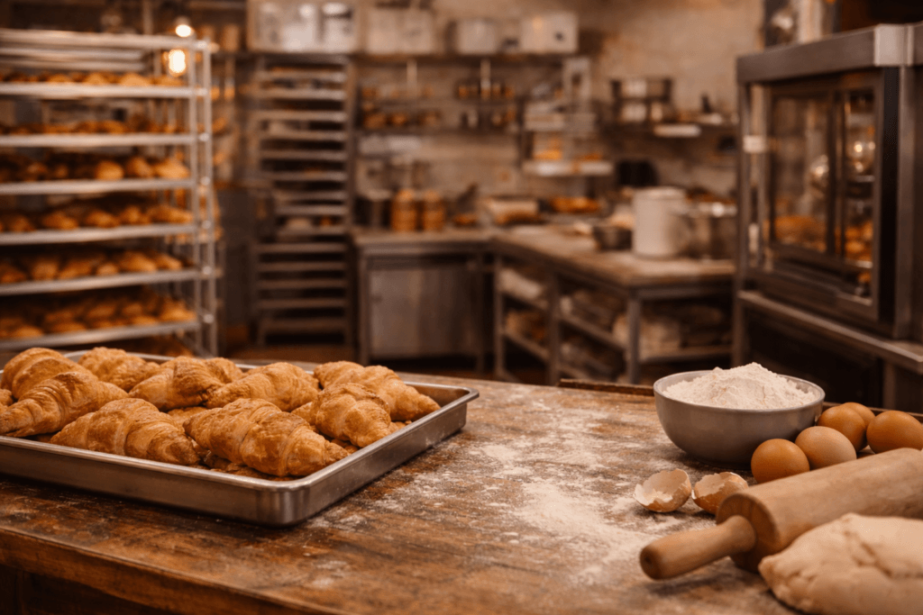 Panadería artesanal y croissants frescos de panaderia